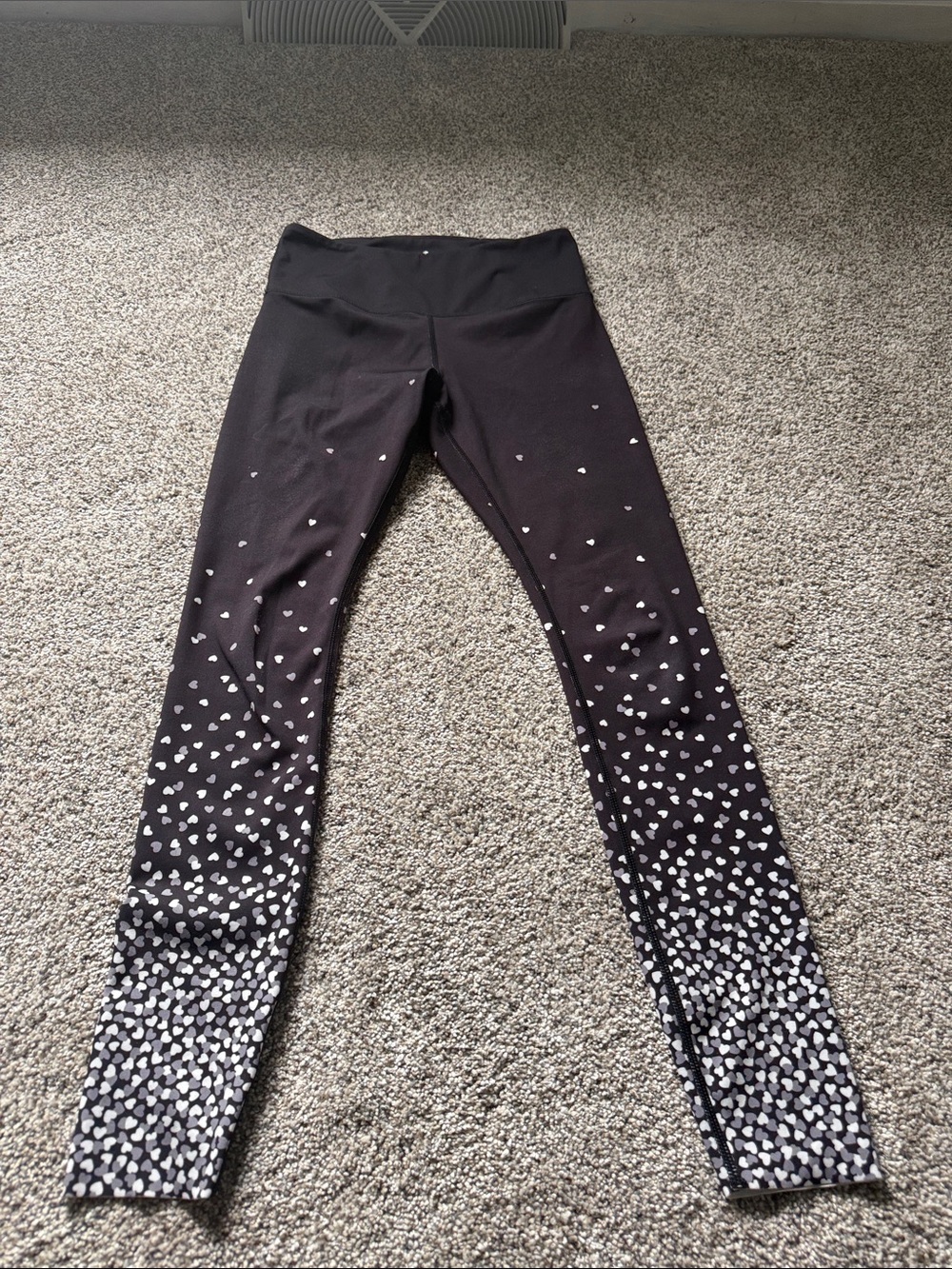 kate spade Black Leggings with White Heart Gradient
